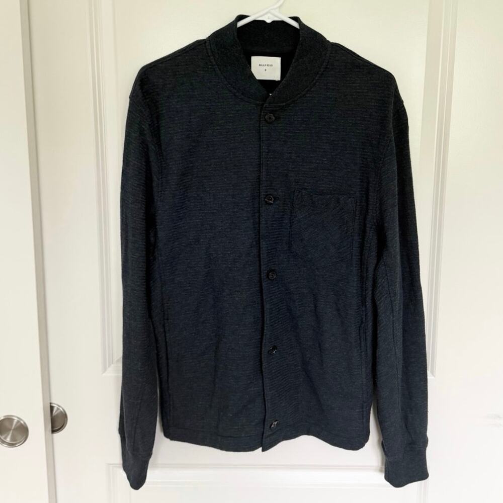 Billy Reid Cotton Blend Button Front Cardigan Gray Small